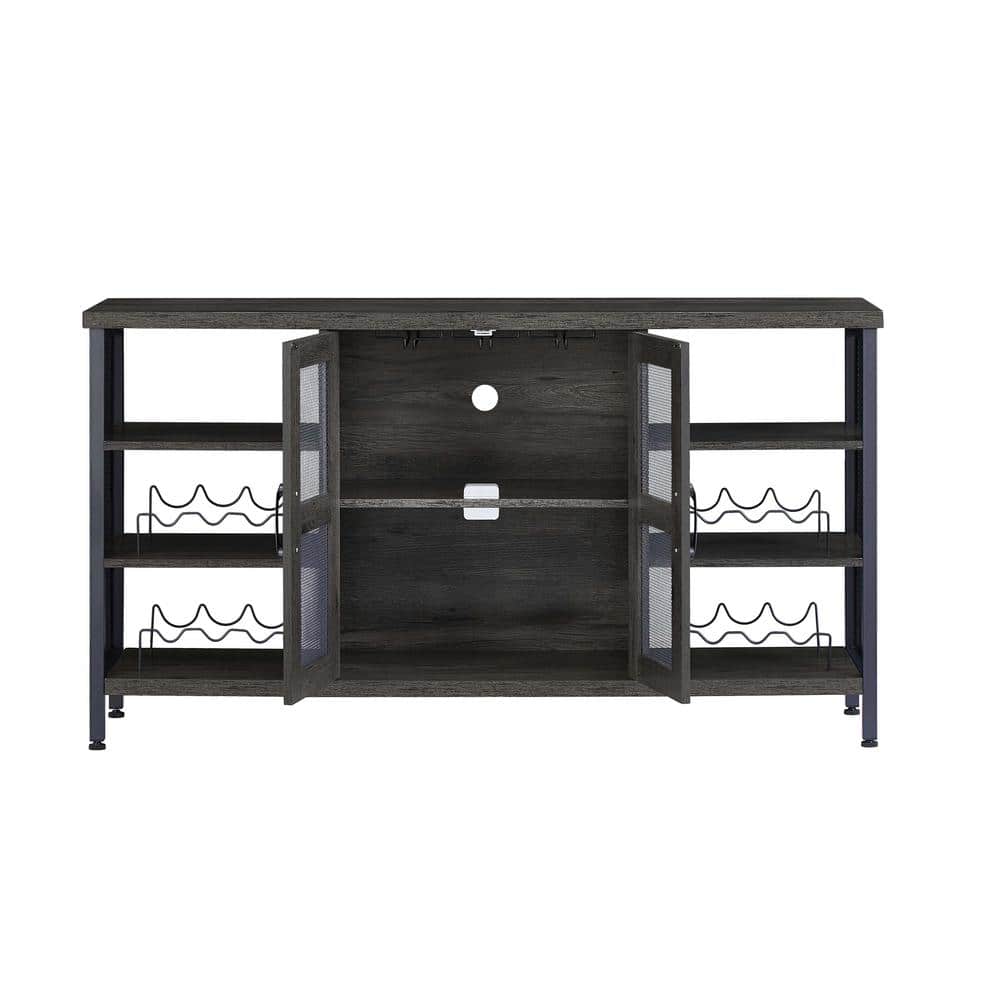 55.12 in. W x 13.78 in. D x 30.31 in. H Dark Gray Linen Cabinet Sideboard w