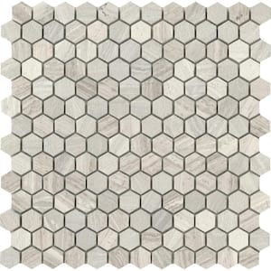 Metro Marble Cream 12.01 in. x 12.13 in. Honeycomb Honed Limestone Mosaic Tile (0.978 sq. ft./Each, Case of 10 Pieces)