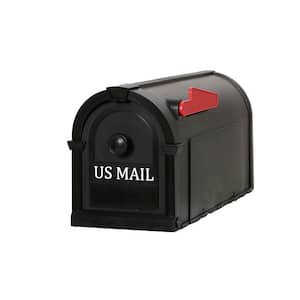 Hampton Post-Mount Mailbox, Black with White Lettering