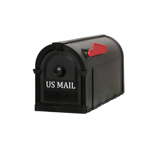 Postal PRO Hampton Post-Mount Mailbox, Black with White Lettering