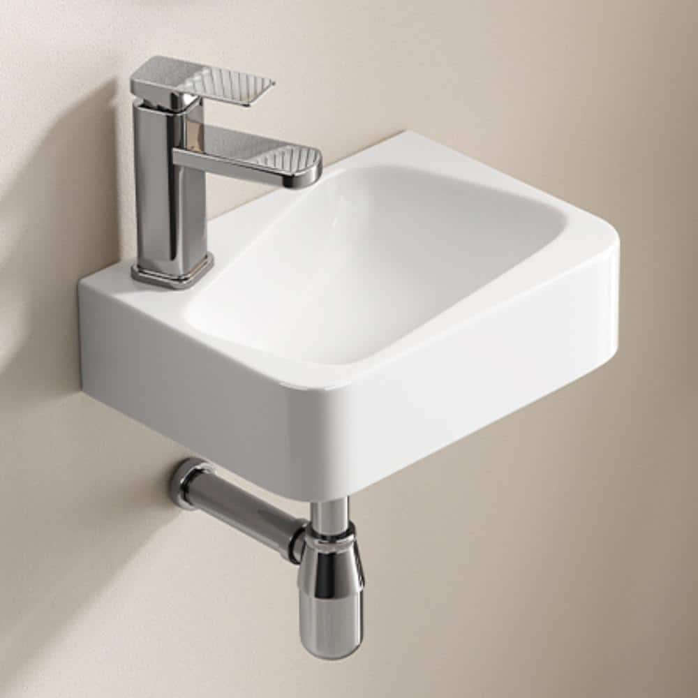 14 in.W x 10 in.D White Ceramic Floating Bath Vessel Sink With Rectangular Countertop Basin,with Faucet&Drain price history on PriceWatchPro