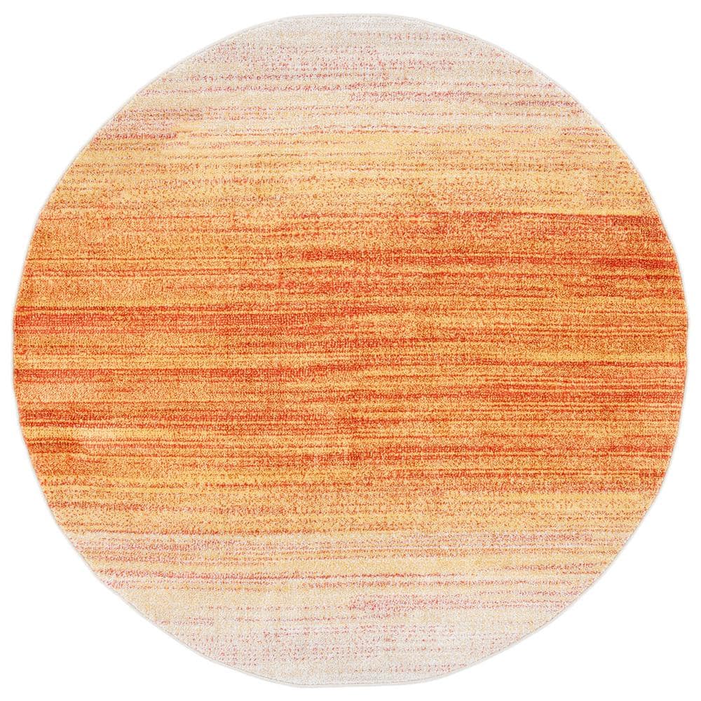 SAFAVIEH Adirondack Orange/Red 6 ft. x 6 ft. Gradient Round Area Rug ...