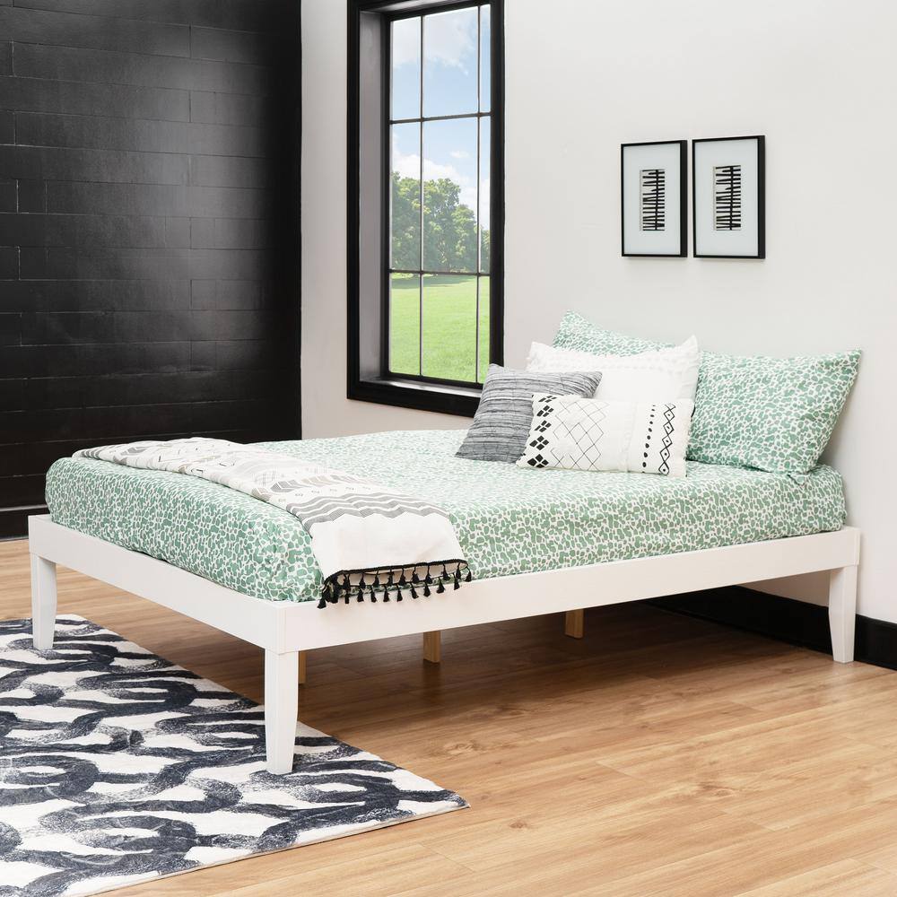 Pheba 4-Piece White Wood Frame Platform Full Bed, 6-Drawer Dresser with 2 (2-Drawer) Nightstand Bedroom Set (Set of 2)