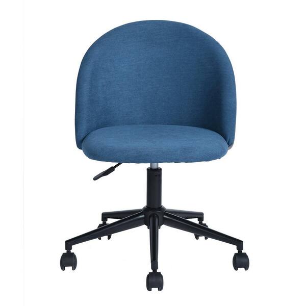 Blue Furniture R Home Office Chair Mid Back Computer Desk Task Chairs Upholstered Support Swivel Adjustable Height with Armrests