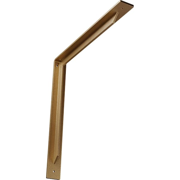 Ekena Millwork 2 in. x 18 in. x 18 in. Steel Hammered Gold Stockport Bracket