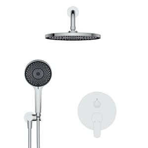 MINT 4-Spray 10 in. Dual Wall Mount Fixed and Handheld Shower Head 1.8 GPM in Chrome (Valve Included)