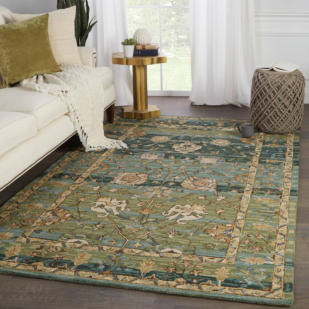 Handmade Cardamom Wool 9' x 12' Blue Tufted Area Rug