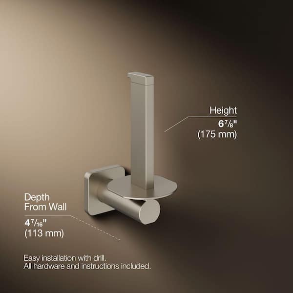 KOHLER Parallel Vertical Toilet Paper Holder in Vibrant Brushed