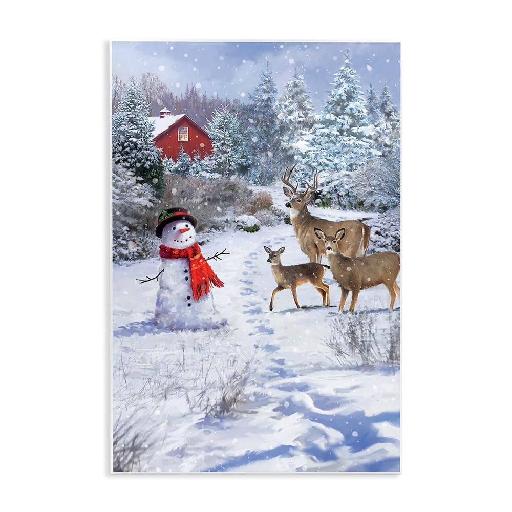 Reindeer and Snowman Landscape by Jason Kirk 1-Piece Unframed Graphic Print Nature Poster Art Print 15 in. x 10 in. price history on PriceWatchPro