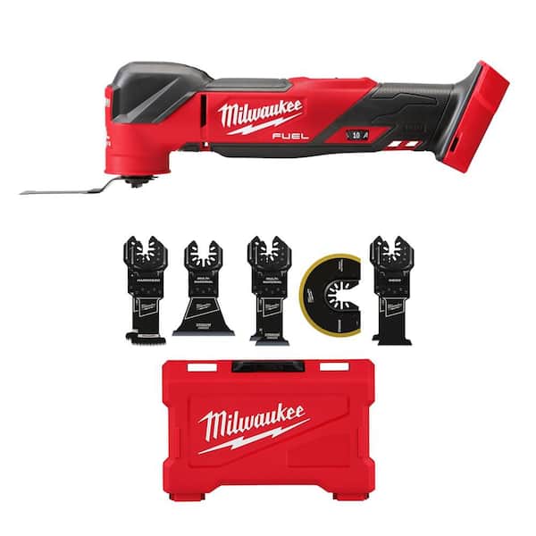 M18 FUEL 18V Lithium-Ion Cordless Brushless Oscillating Multi-Tool with Oscillating Multi-Tool Blade Kit (8-Piece)