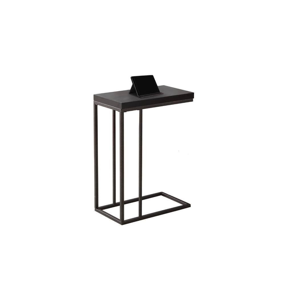 Cappuccino Particle Board and Metal Luxe Accent Table