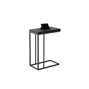 Jasmine 25.25 in. Cappuccino Particle Board and Bronze Metal Accent Table