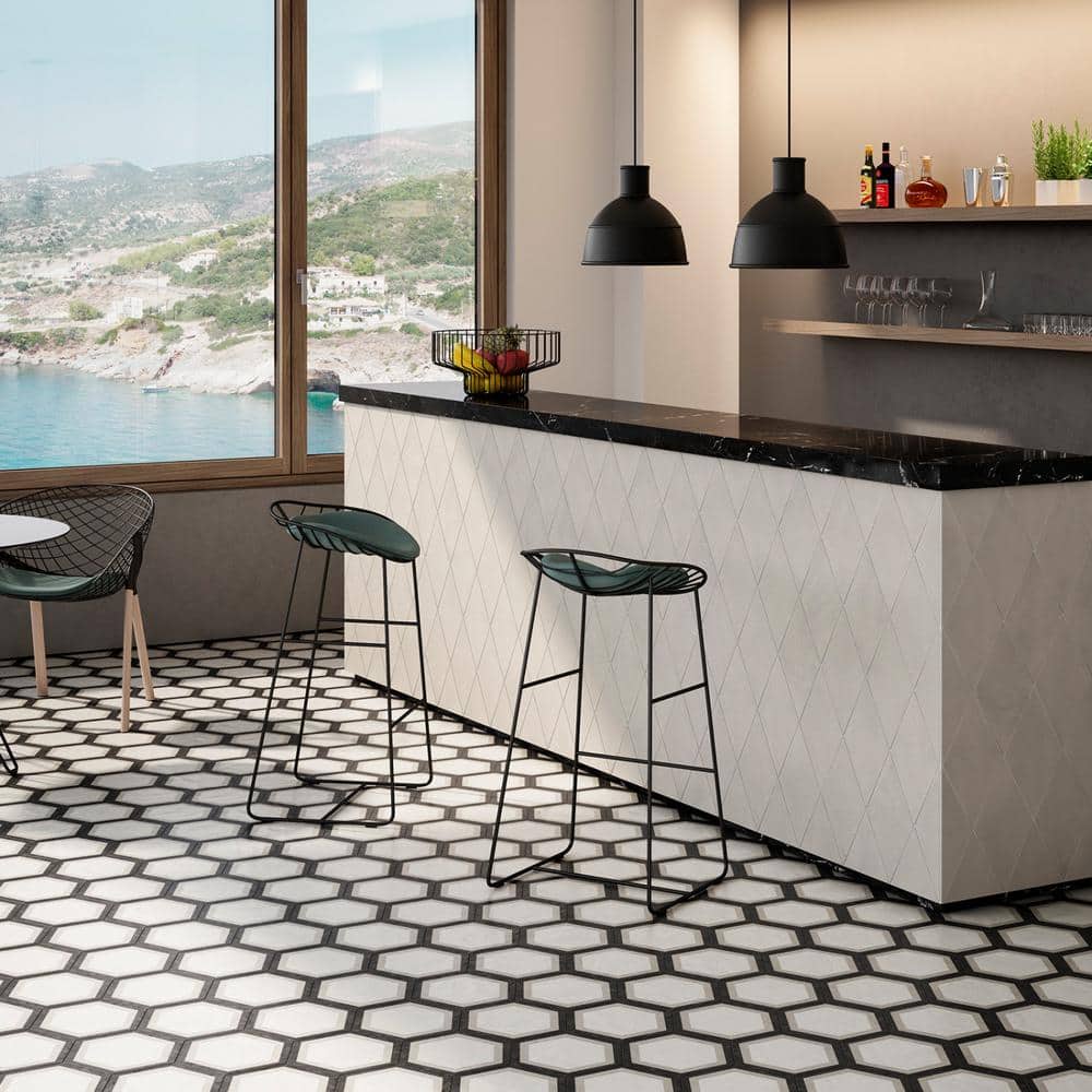 Allora Hexagon Matte Gray Porcelain Tile 8.5" x 10"