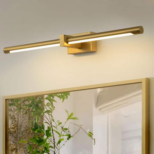 Becky 1-Light 23.62 in. Modern Gold Linear Wall Light Dimmable Integrated LED 3000K Bathroom Vanity Light