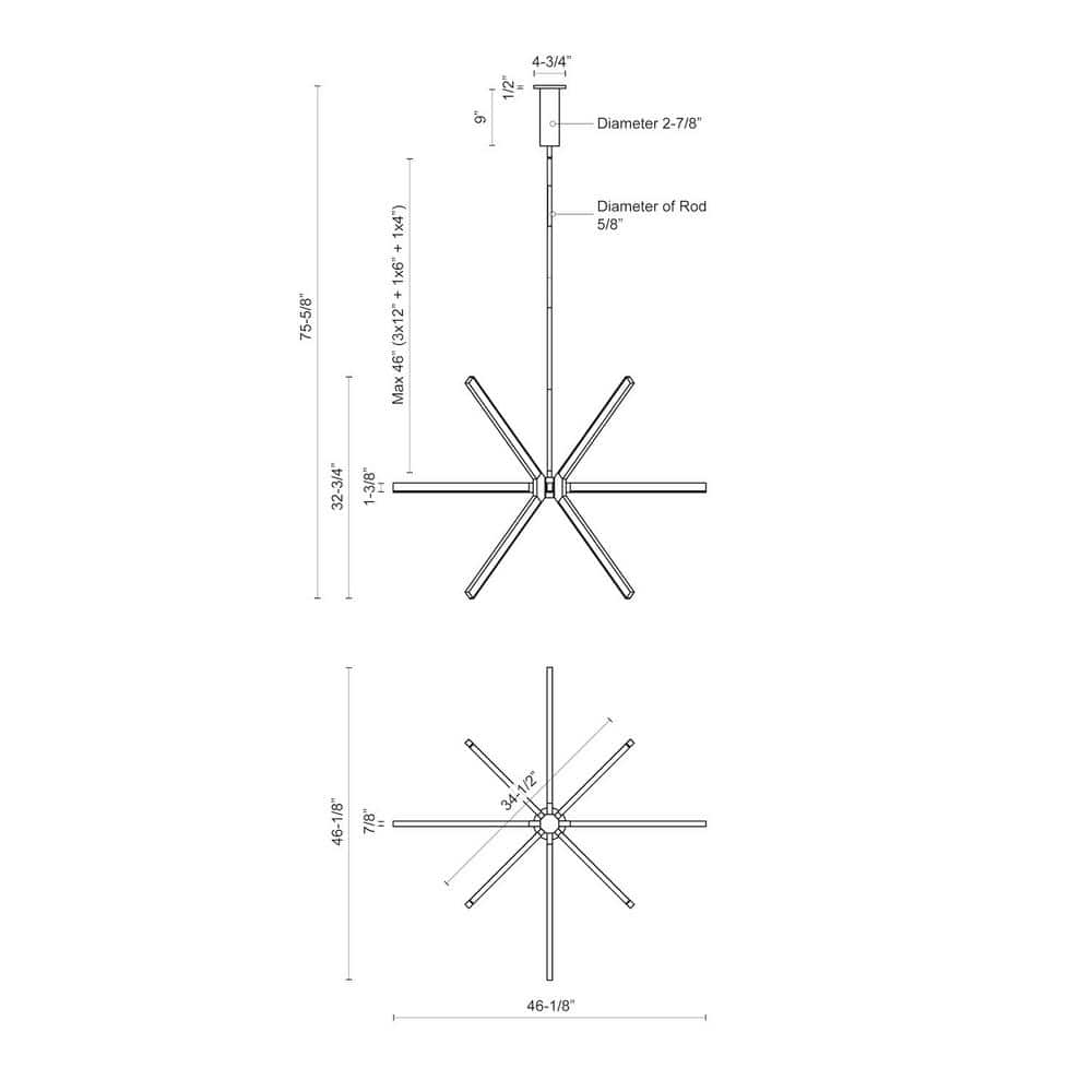 Black Sputnik Sirius LED Chandelier