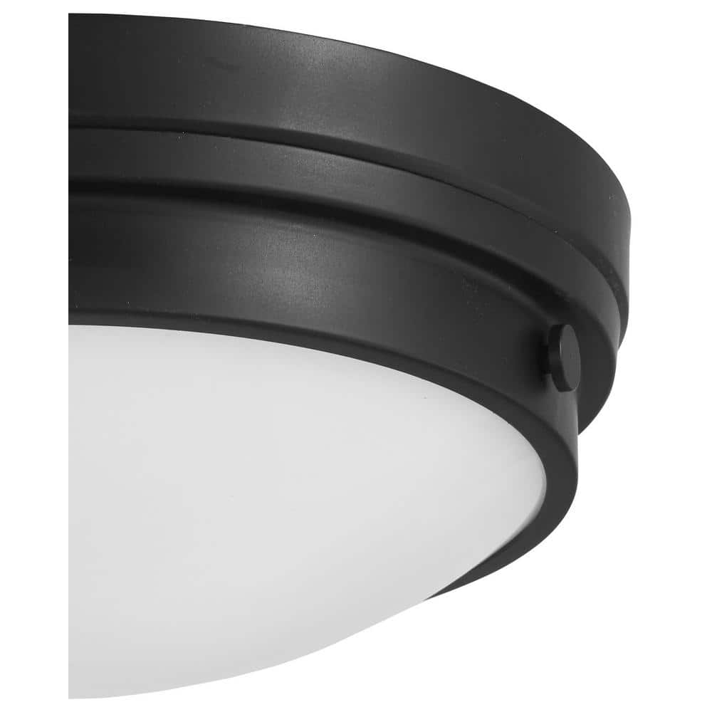 Coal Finish Dual-Light Indoor/Outdoor Flush Mount with Clear Glass
