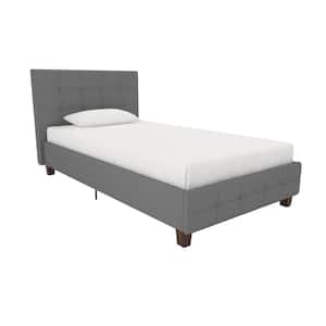 Ryan Gray Linen Upholstered Twin Bed