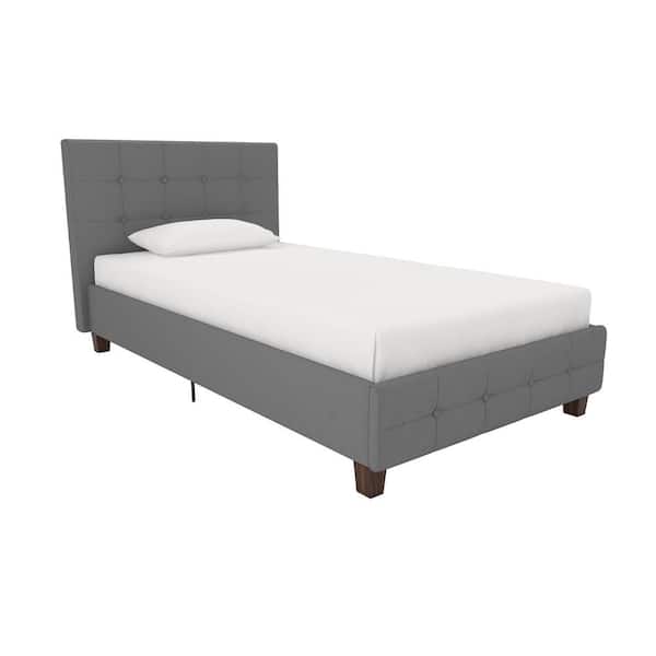 DHP Ryan Gray Linen Upholstered Twin Bed