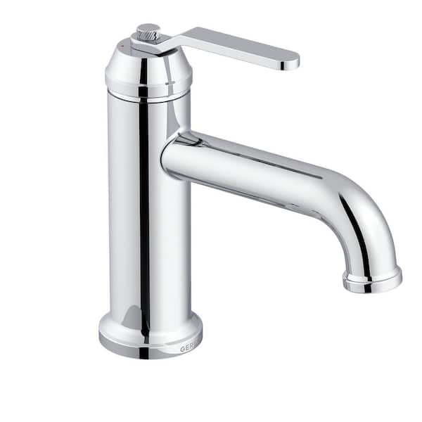 Kinzie Single Handle Single Hole Bathroom Faucet with Deckplate and Metal Touch Down Drain Included in Chrome