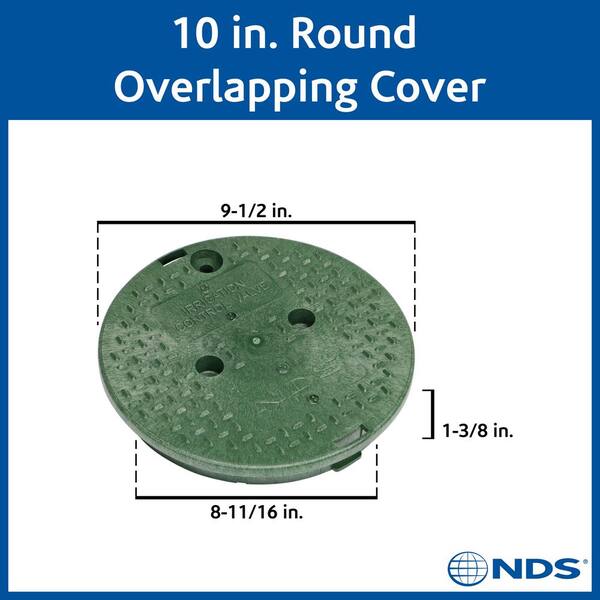 Round Valve Box Irrigation Control Overlapping ICV Cover Enclosure Green 10 in 
