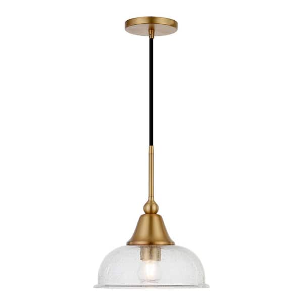 Meyer Cross Magnolia 1 Light Brass Single Pendant With Seeded Glass Shade Pd0524 The Home Depot - Seeded Glass Pendant Light Brass