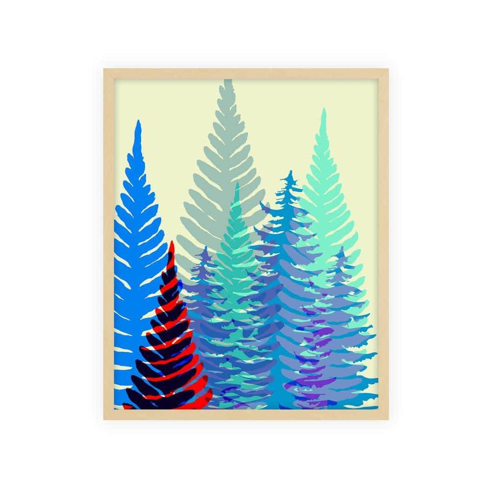 Modern Leaves Framed Nature Art Print 42 in. x 34 in.