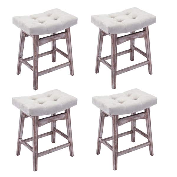 TIRAMISUBEST TD Garden Metal Outdoor Dining Chair with Beige Cushions (4-Pack)