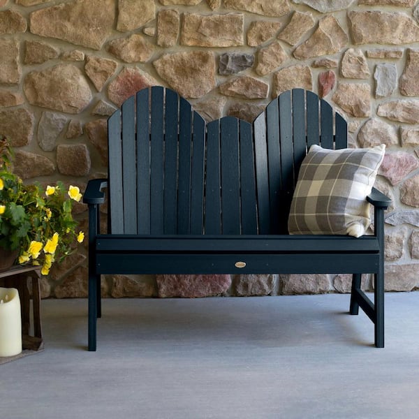 Highwood Hamilton 4ft 2-Person Federal Blue Recycled Plastic Dining Height Bench