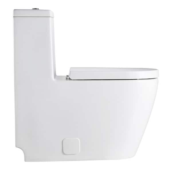 Bnk Modern Fashion Round Toilet 1 Piece White 1 Piece 0 8 1 28 Gpf White Double Flush Toilet Bnk Bl 132 Opt The Home Depot