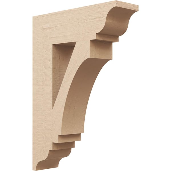 Ekena Millwork 5.5 in. x 28 in. x 20 in. Imperial Traditional Rough Cedar Woodgrain Timberthane Polyurethane Bracket, Primed Tan