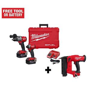 M18 FUEL 18V Lithium-Ion Brushless Cordless Hammer Drill and Impact Driver Combo Kit (2-Tool) w/ 18G Brad Nailer