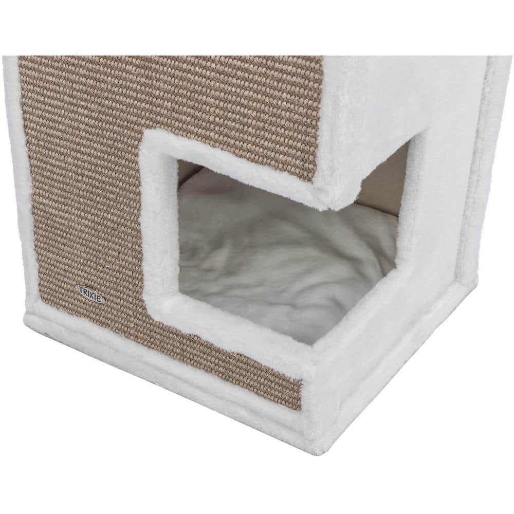 Gerardo 3-Story White and Brown Sisal Cat Tower