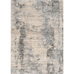 Rune Ivory/Blue 9 ft. x 13 ft. Geometric Contemporary Area Rug