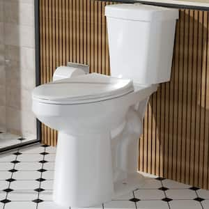 21 in. Extra Tall 2-Piece Toilet Dual Flush 1.1/1.6 GPF Elongated Height Toilet in White Tall Toilet 12 in. Rough In