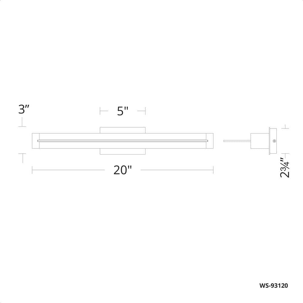 Spectre Brushed Nickel Slim LED Bath Bar with Frosted Acrylic Shade