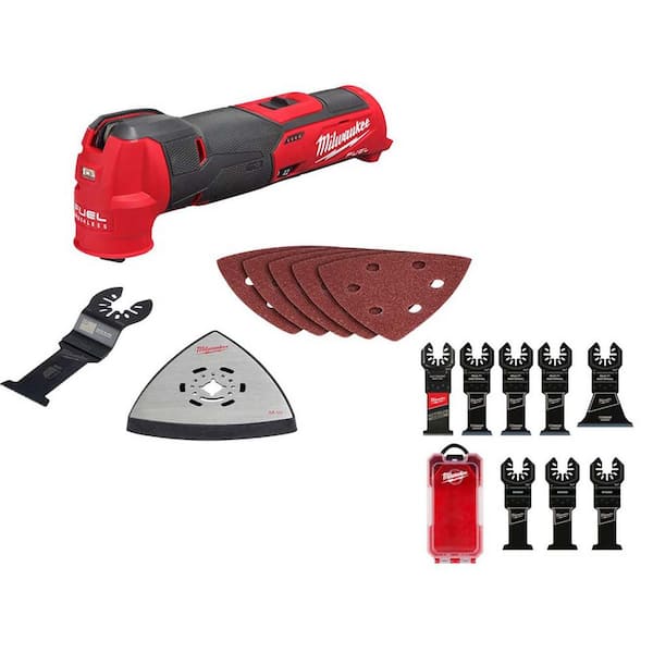 M12 FUEL 12V Lithium-Ion Cordless Oscillating Multi-Tool (Tool-Only) with Oscillating Multi-Tool Blade Set (8-Piece)