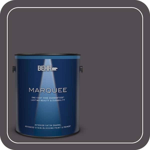 BEHR MARQUEE 1 gal. #N570-7 Black Elegance One-Coat Hide Satin Enamel Interior Paint & Primer