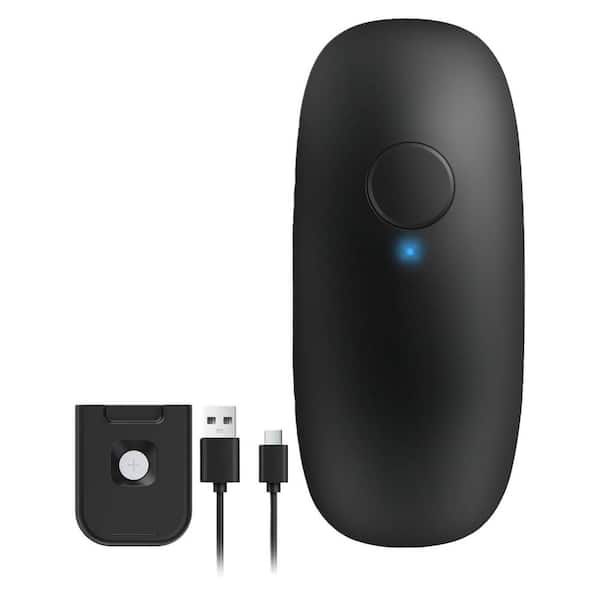 Black Stainless Steel Rechargeable Electric Auto Stop Can Opener for Kitchen Seniors Handfree Wall Mounted Small