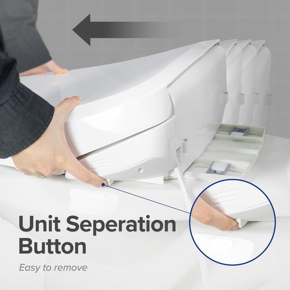 White Electric Bidet Toilet Seat with Heated Water and Touch Control