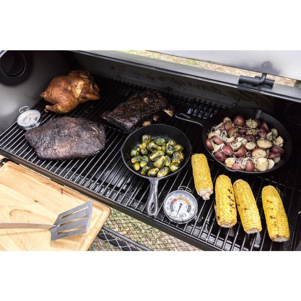 Longhorn Black Painted Steel Reverse Flow Offset Smoker Grill