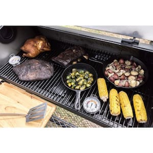 Longhorn Reverse Flow Barrel Charcoal Smoker and Grill in Black
