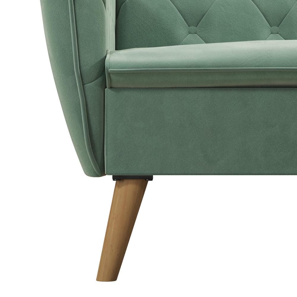 Tallulah Light Green Velvet Memory Foam Sleeper Sofa