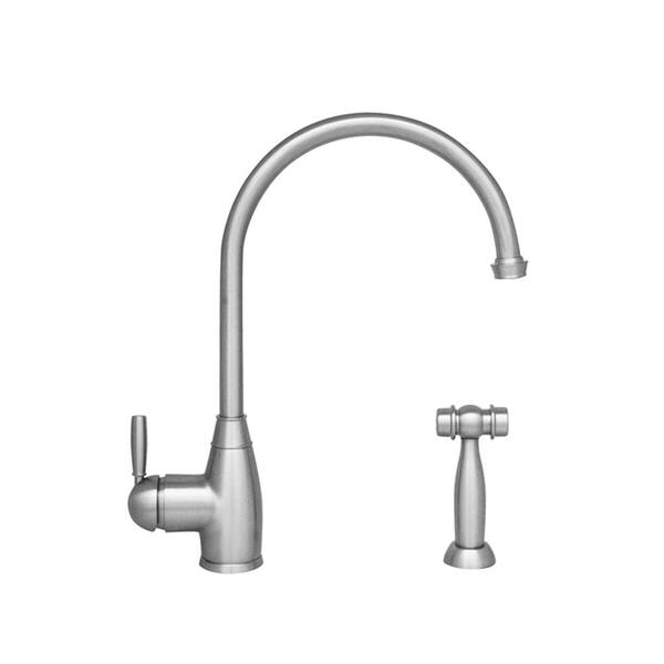 Whitehaus Collection Queenhaus Single-Handle Standard Kitchen Faucet with Side Sprayer in Polished Nickel