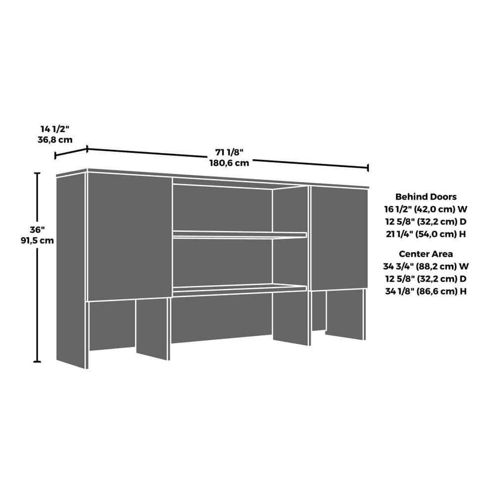 Classic Cherry 72" Engineered Wood Office Storage Hutch