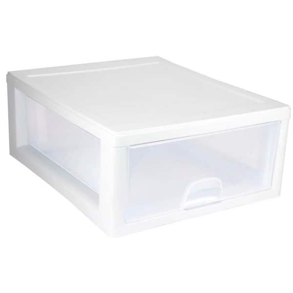 8 Pack Sterilite 27-Quart Single Box Modular Stacking Storage Container Clear
