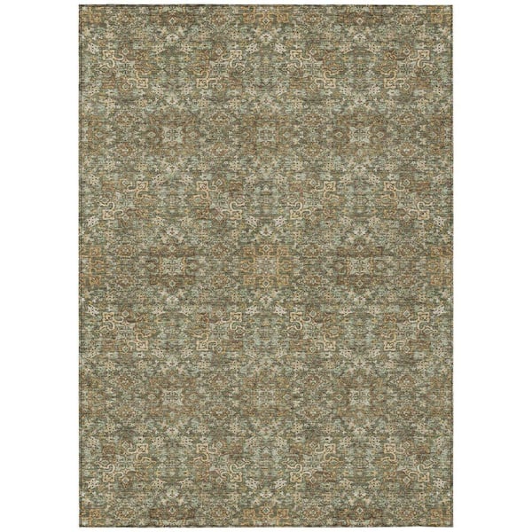 Chantille Machine Washable Indoor/Outdoor Abstract ACN2705 Olive 9 ft. x 12 ft. Area Rug