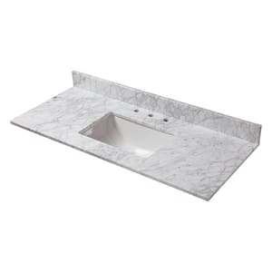 49 in. W Marble Vanity Top in Carrara