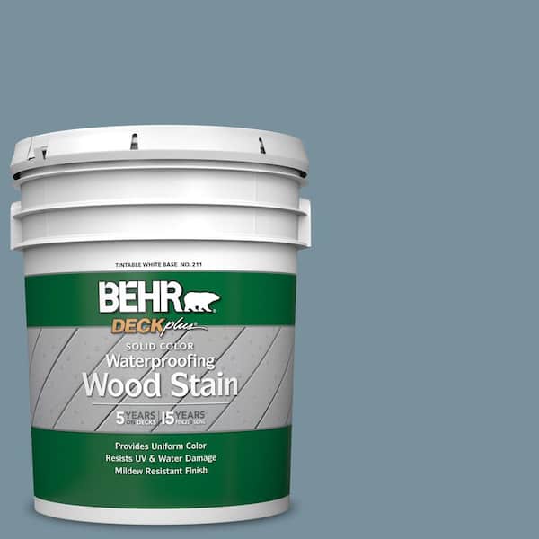 BEHR DECKplus 5 gal. #SC-213 Nordic Blue Solid Color Waterproofing Exterior Wood Stain