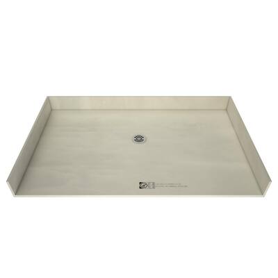 Redi Free 31 in. x 63 in. Barrier Free Shower Base with Center Drain and Polished Chrome Drain Plate