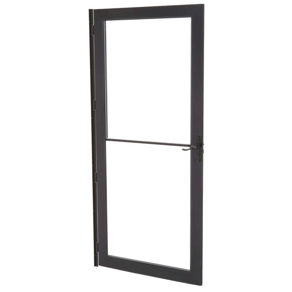 3000 Series 36 in. x 80 in. Black Right-Hand Retractable Storm Door with OR